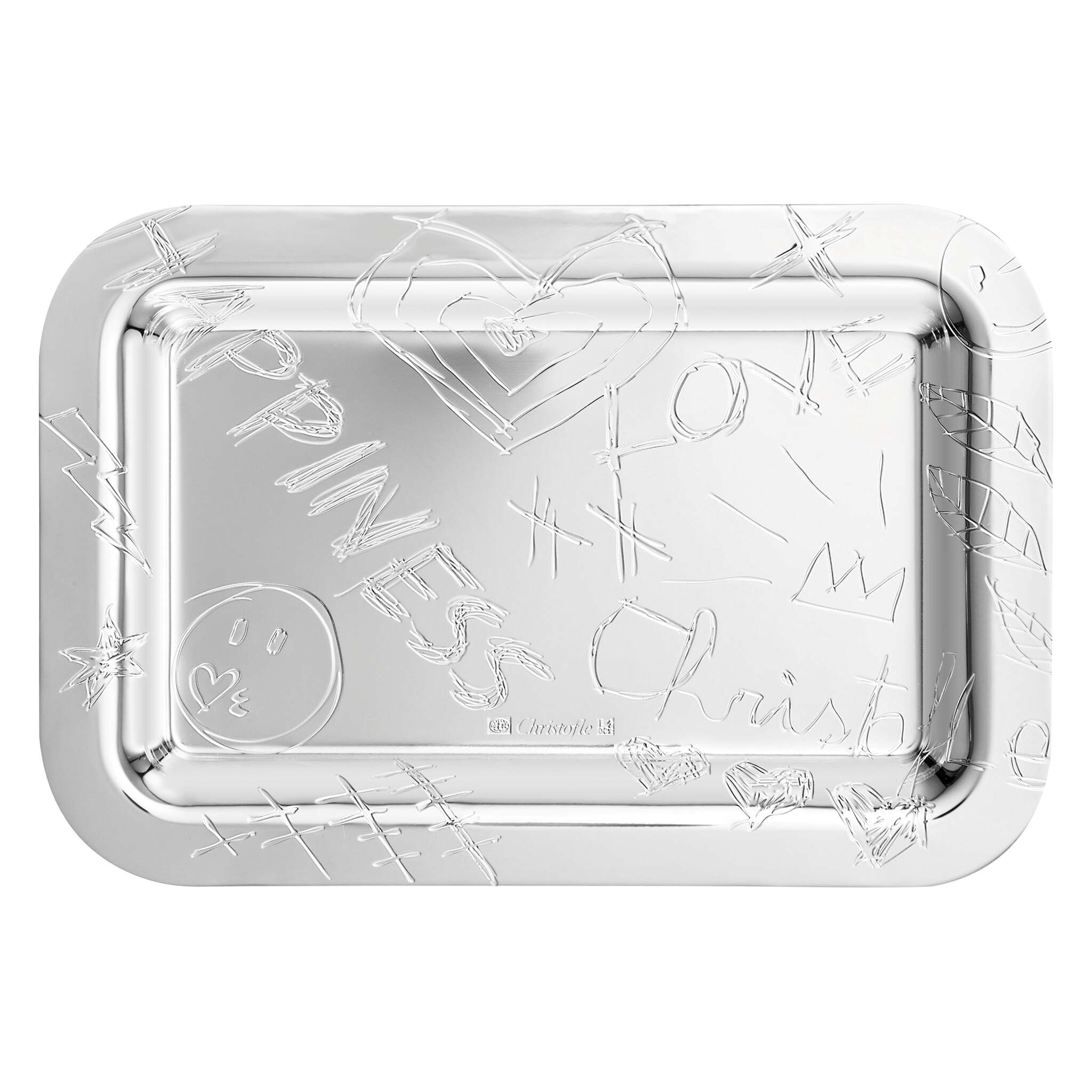 Christofle Graffiti Silver-Plated Rectangular Tray - 4 X 6 in — additional view