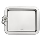 Christofle Anémone Small Silver-Plated Tray 8 X 6 in in silver-plate on a white background