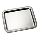 Christofle Malmaison Silver-Plated Rectangular Tray - 8 X 6 in in silver-plate on a white background