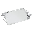 Christofle Anémone Medium Silver-Plated Rectangular Tray 17 X 12 in in silver-plate on a white background