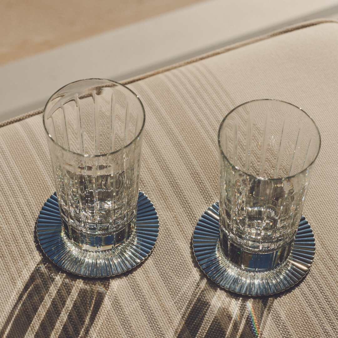 Christofle Malmaison Set of 2 Silver-Plated Palmettes Coasters — additional view