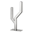 Christofle Arborescence Stainless Steel Candelabra for Two Candles in stainless steel on a white background