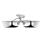 Christofle Anémone Silver-Plated Dual Bowl Serving Dish in silver-plate on a white background