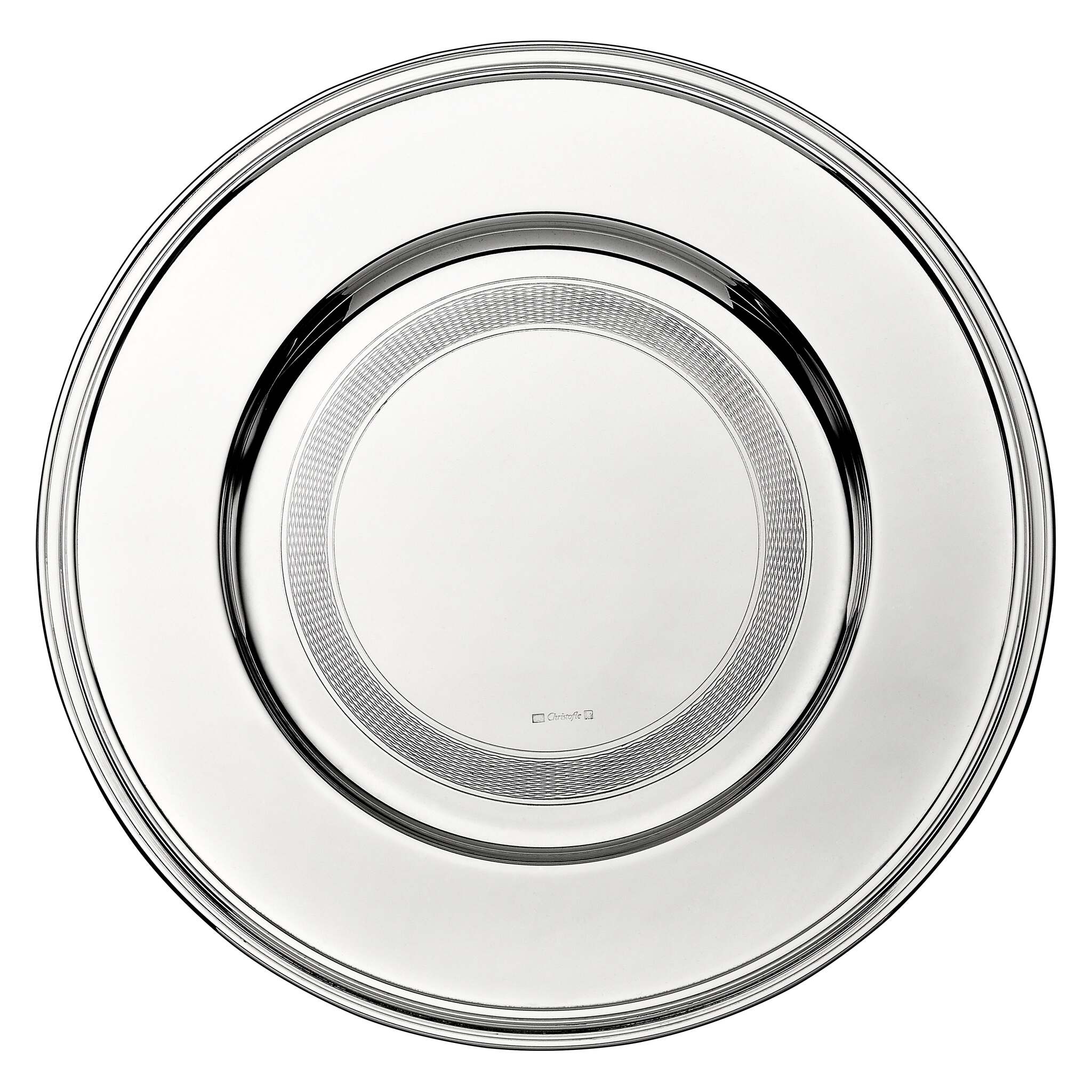 Christofle Albi Silver-Plated Charger Presentation Plate in silver-plate on a white background