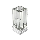 Christofle Perspectives Glass & Chrome Aluminium Vase in crystal on a white background