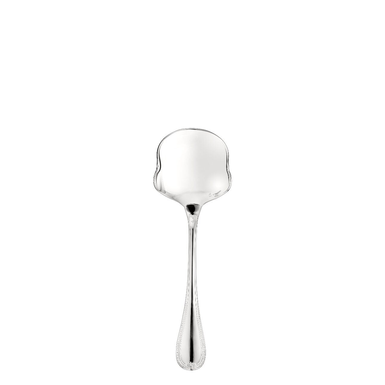 Christofle Sterling Silver Vegetable Serving Spoon in sterling silver on a white background