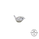 Christofle Vintage Silvered Wren on a white background
