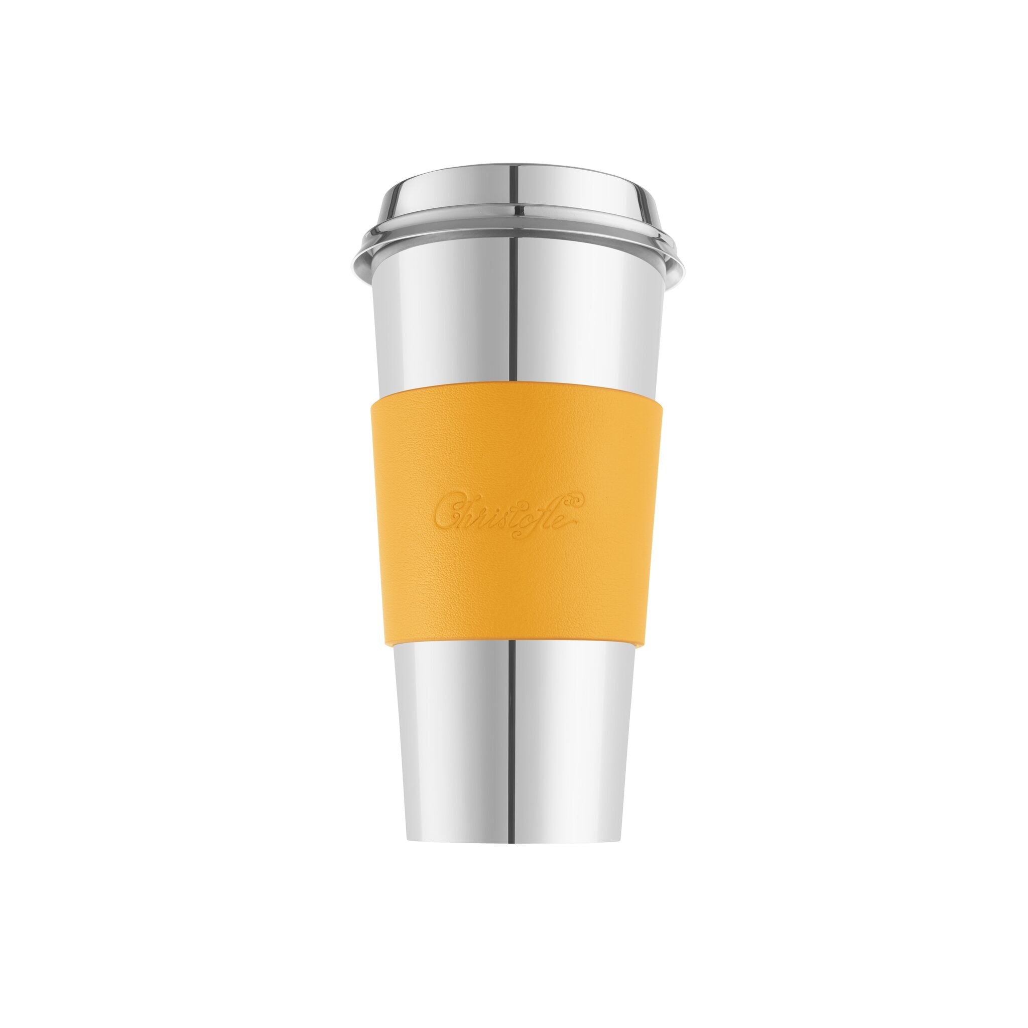Christofle Yellow Leather Cuff for Stainless Steel Coffee Cup — additional view