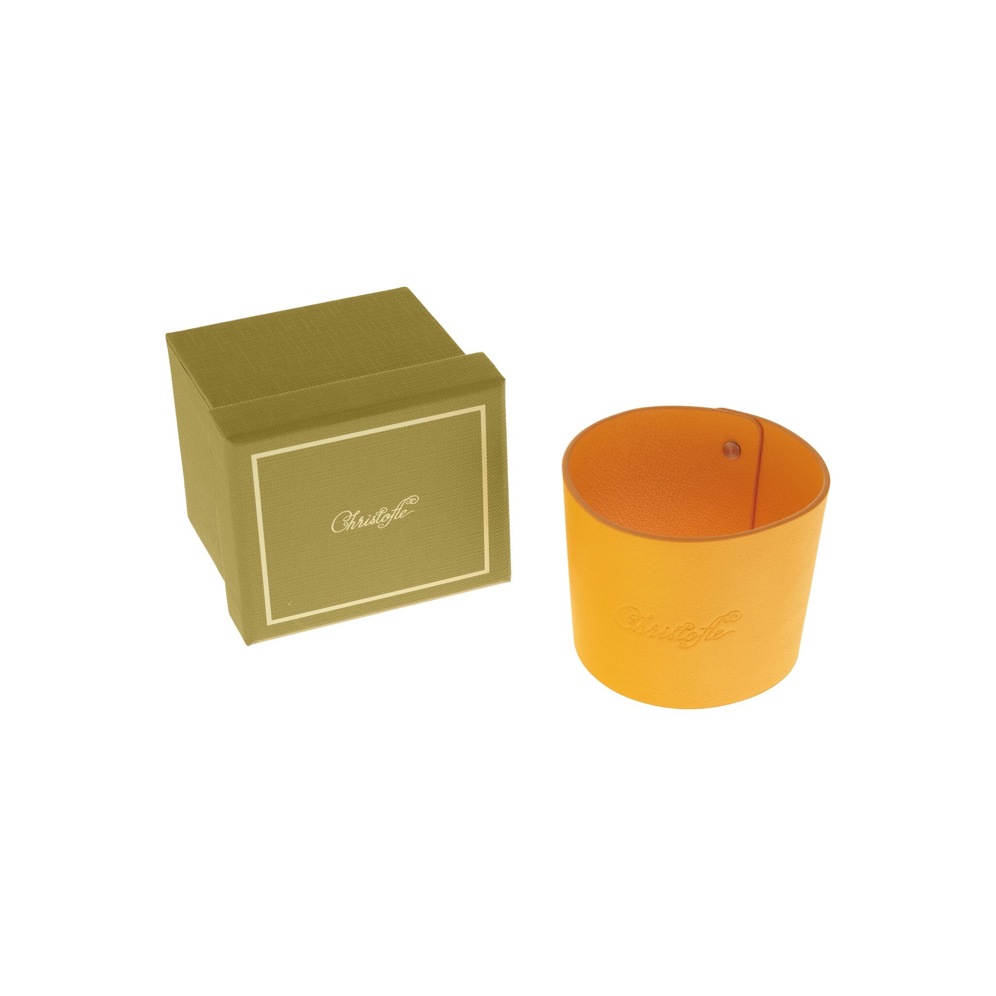 Christofle Yellow Leather Cuff for Stainless Steel Coffee Cup — additional view