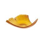 Daum Ginkgo Large Leaf Bowl in Amber, handcrafted Daum crystal