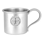 Cunill '4 Leaf Clover' Pewter Baby Cup, pewter baby cup, on a white background