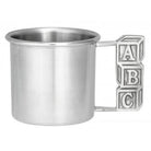 Cunill 'ABC' Pewter Baby Cup, pewter baby cup, on a white background
