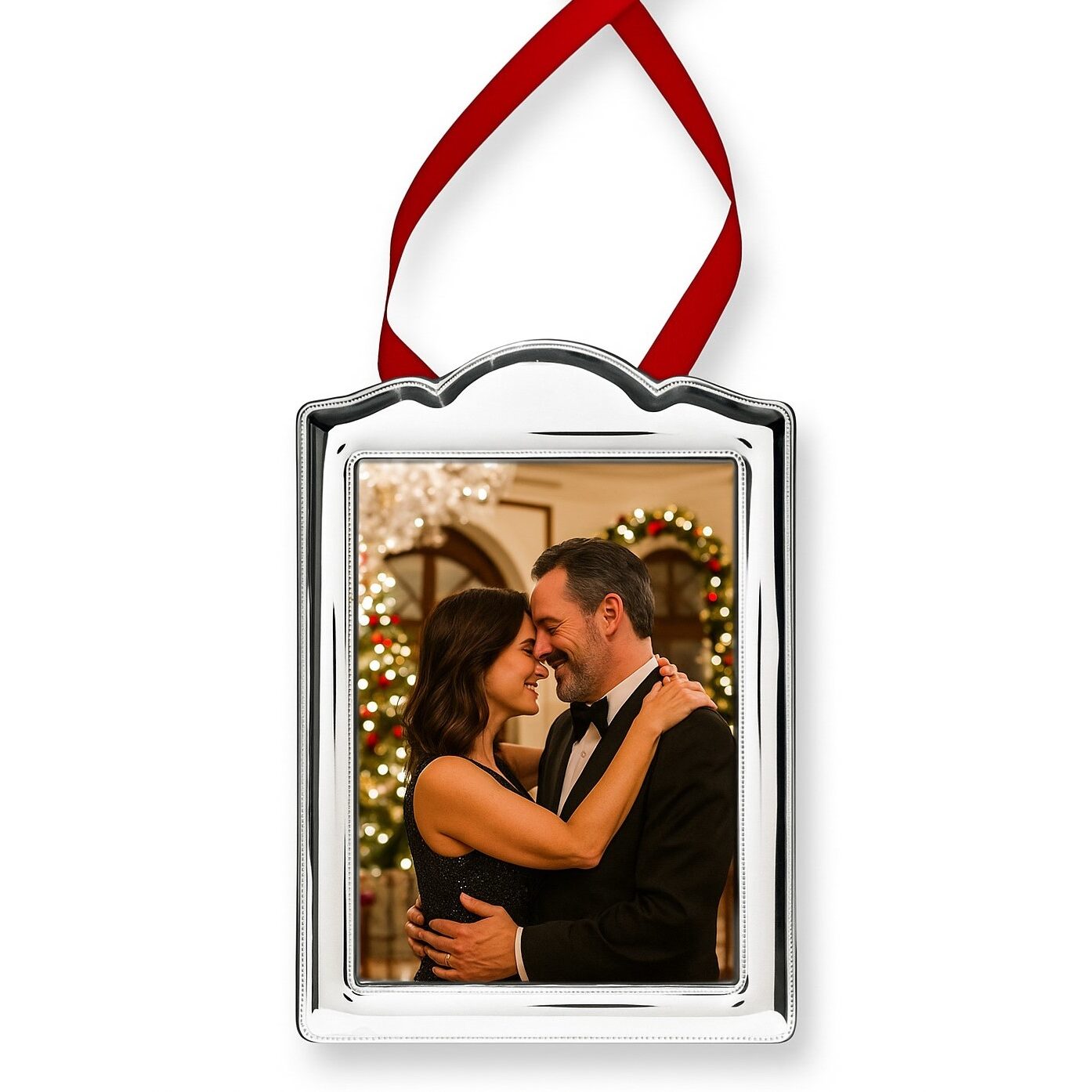 Cunill Arch Sterling Silver 2.25"x3.25" Photo Ornament Frame, sterling silver picture frame, on a white background