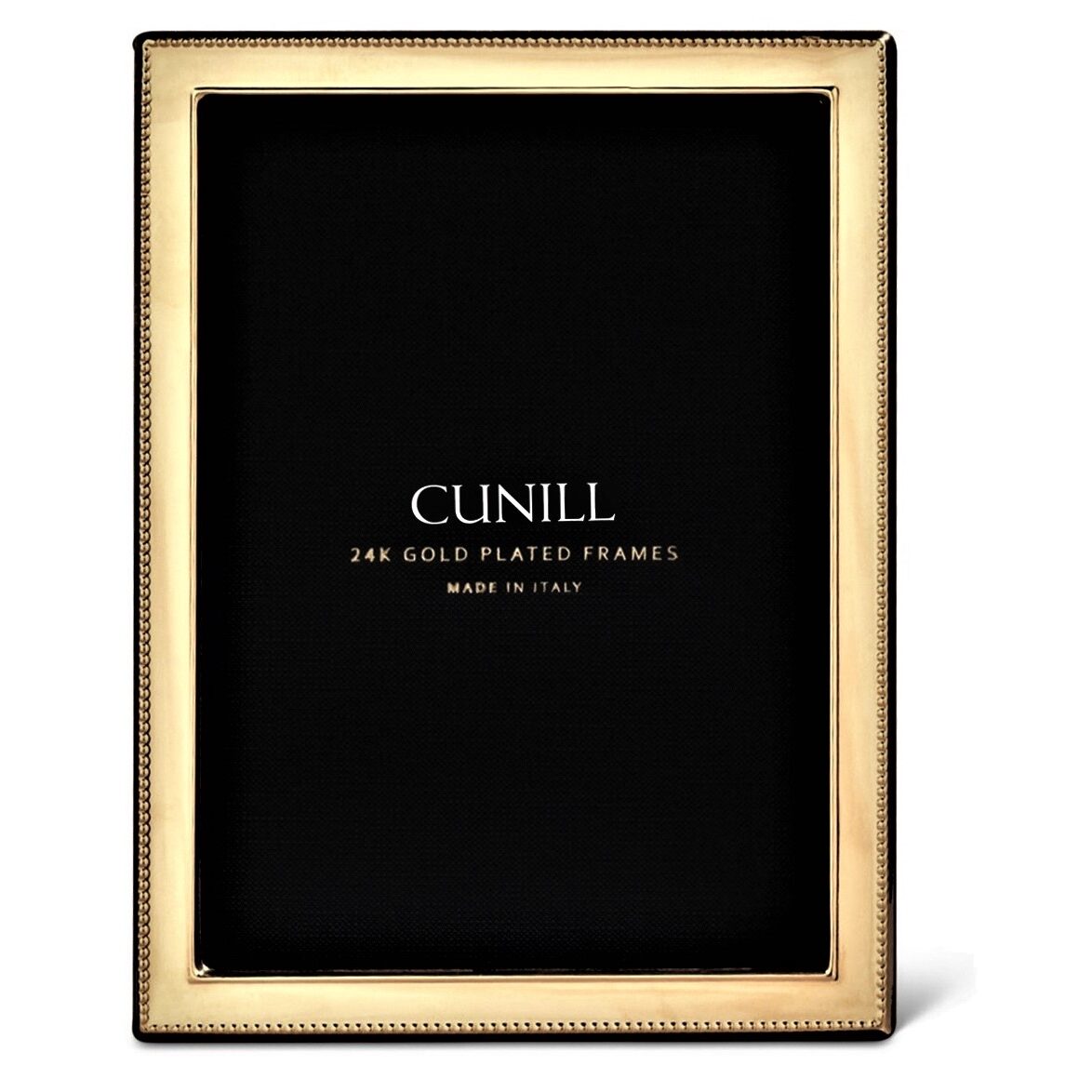 Cunill 'Bead' 4x6 Gold Plated Picture Frame, 24k gold plated picture frame, on a white background