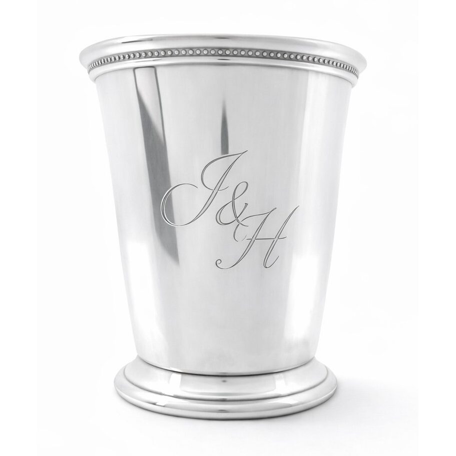 Cunill Beaded Polished Pewter 12 oz Mint Julep Cup-Handmade in the USA — additional view