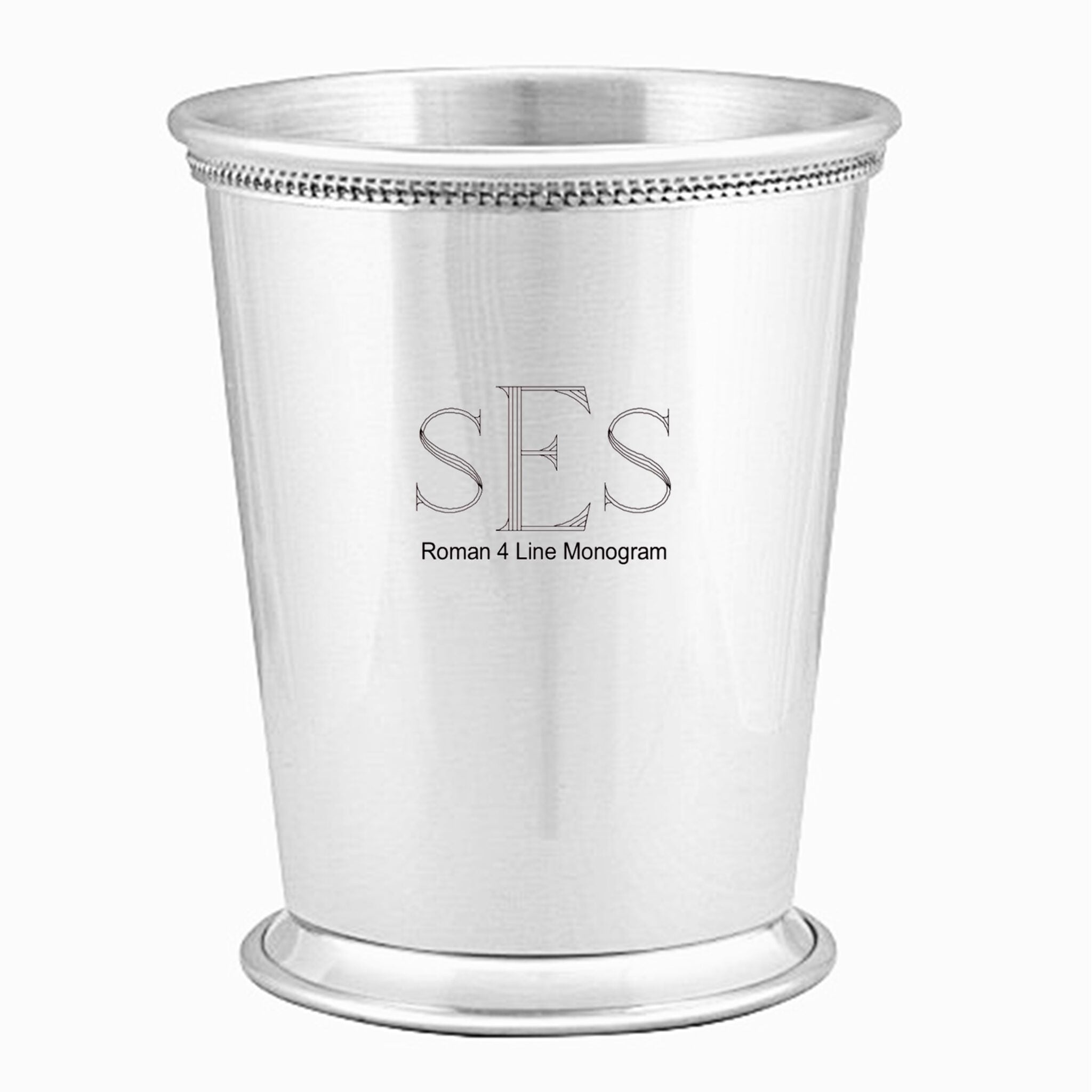 Cunill Beaded Polished Pewter 12 oz Mint Julep Cup-Handmade in the USA — additional view