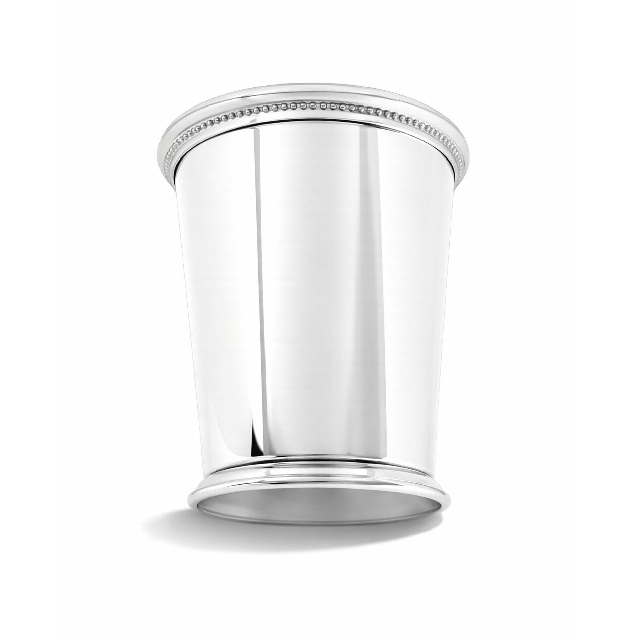 Cunill Beaded Polished Pewter 12 oz Mint Julep Cup-Handmade in the USA, pewter mint julep cup, on a white background