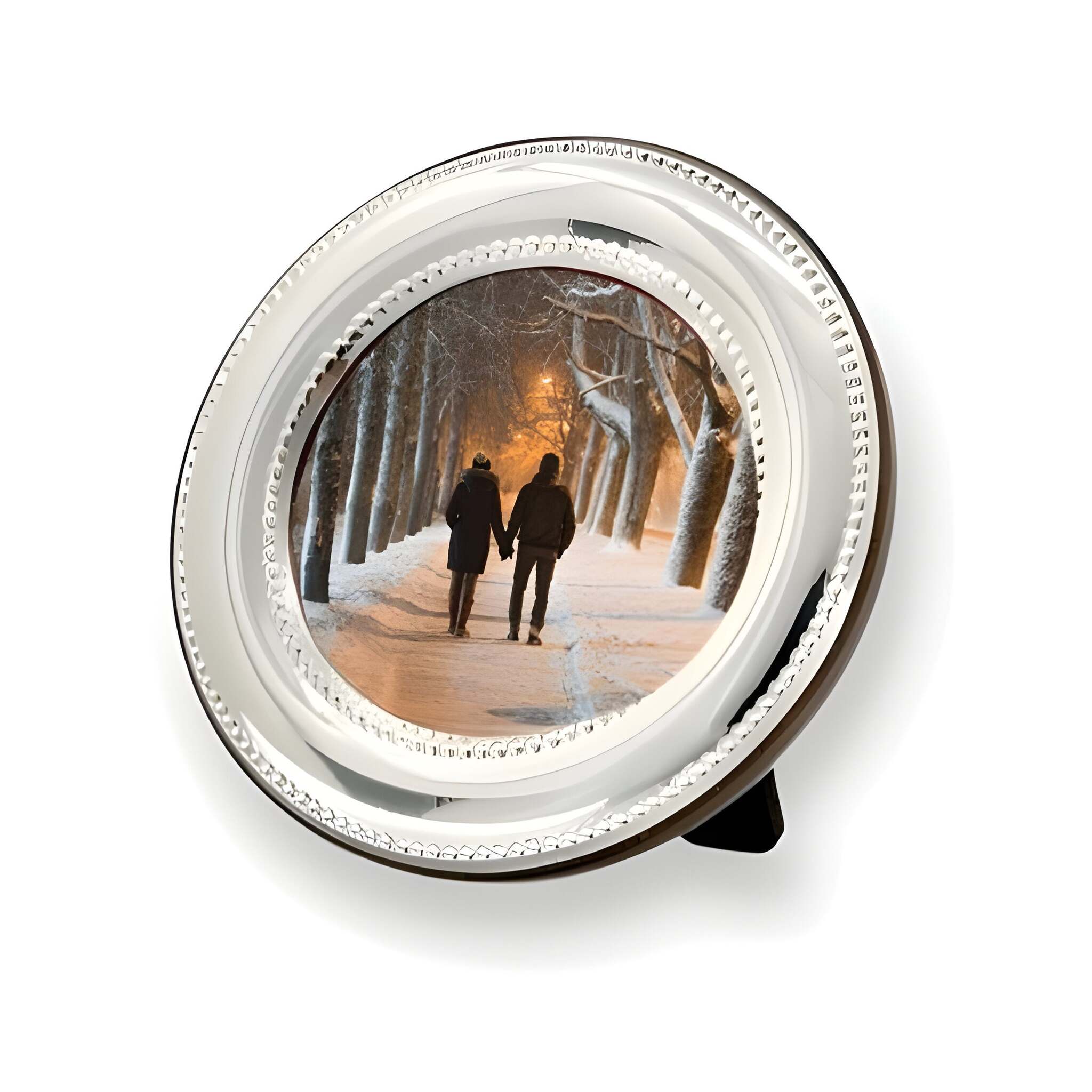Cunill Beaded Sterling Silver 2.5" Round Photo Ornament Frame — additional view