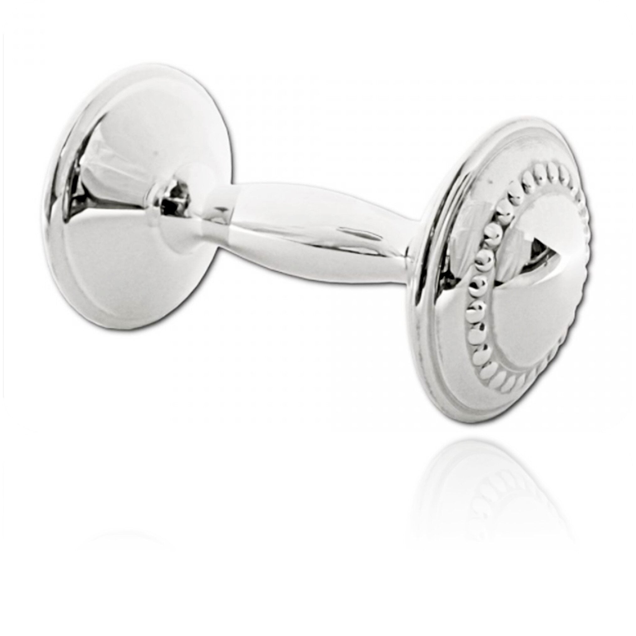 Cunill Beaded Sterling Silver Baby Barbell Rattle — additional view