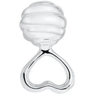 Cunill Beehive & Wings Silver Plated Baby Rattle, silver plated baby rattle, on a white background