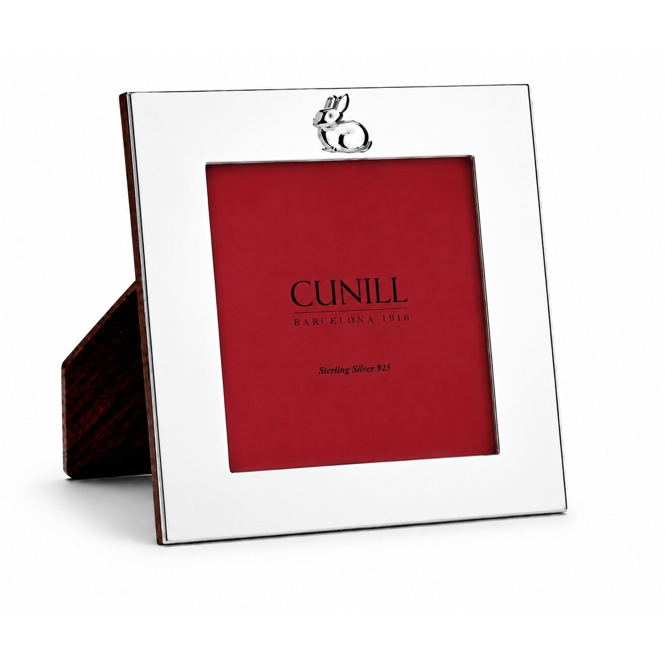Cunill Bunny Sterling Silver 4x4 Picture Frame, sterling silver picture frame, on a white background