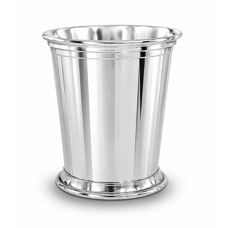 Cunill Classic Pewter Mirror Finish 10 oz Mint Julep Cup, pewter mint julep cup, on a white background