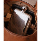 Cunill Contoured Stainless Steel Mirror Finish 6oz Flask w-Screw Cap — additional view