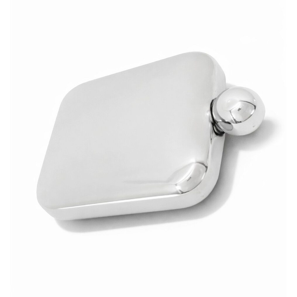 Cunill Contoured Stainless Steel Mirror Finish 6oz Flask w-Screw Cap — additional view