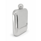 Cunill Contoured Stainless Steel Mirror Finish 6oz Flask w-Screw Cap, stainless steel flask, on a white background