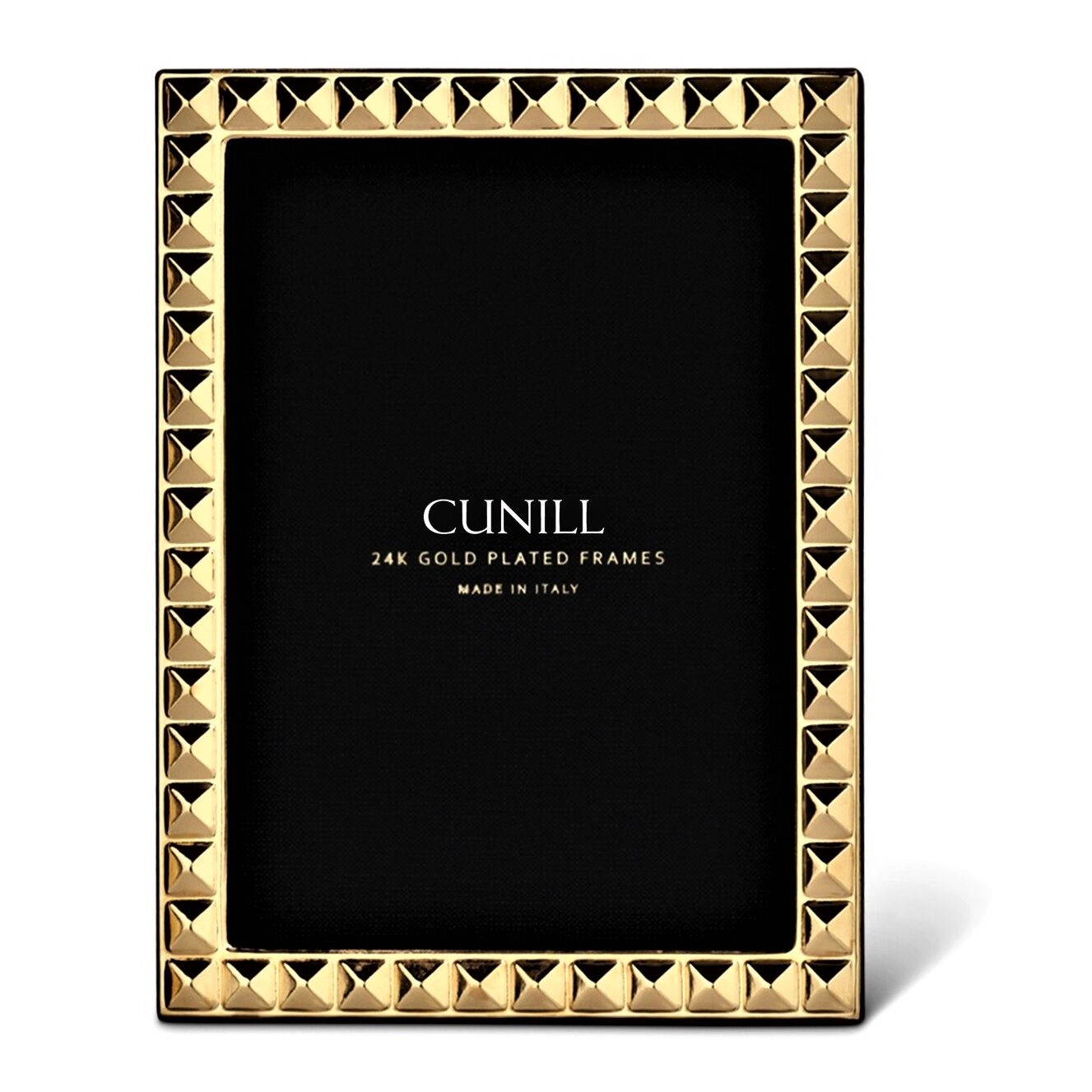 Cunill 'Diamonds' 4x6 Gold Plated Picture Frame, 24k gold plated picture frame, on a white background