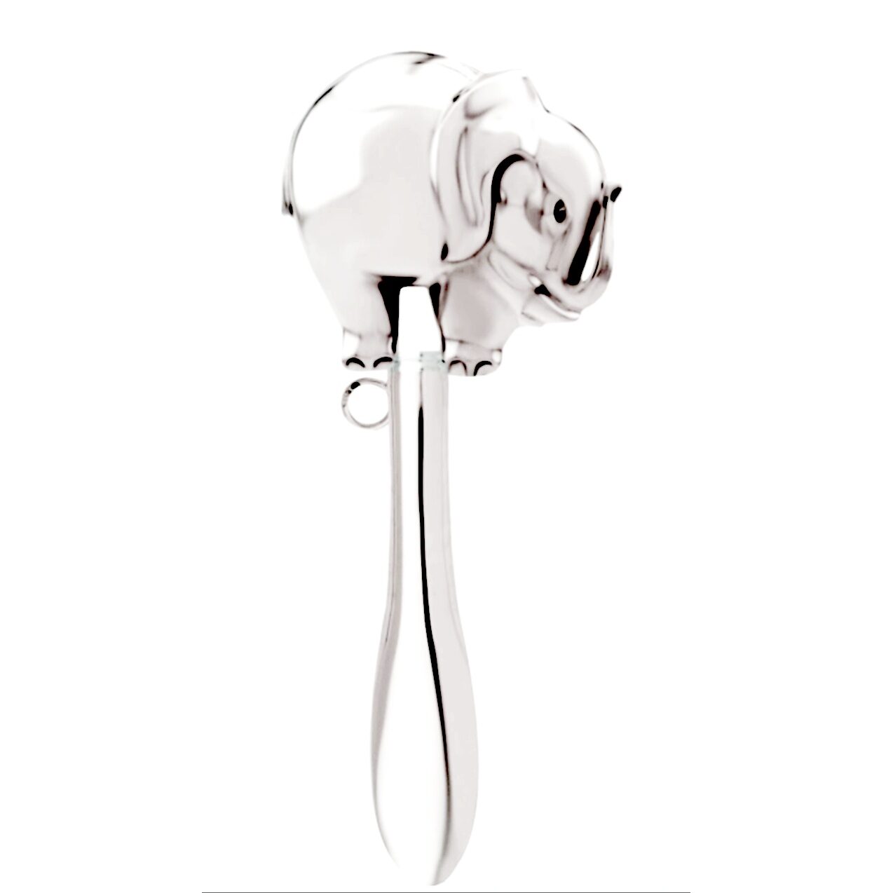 Cunill Elephant Sterling Silver Baby Rattle — additional view