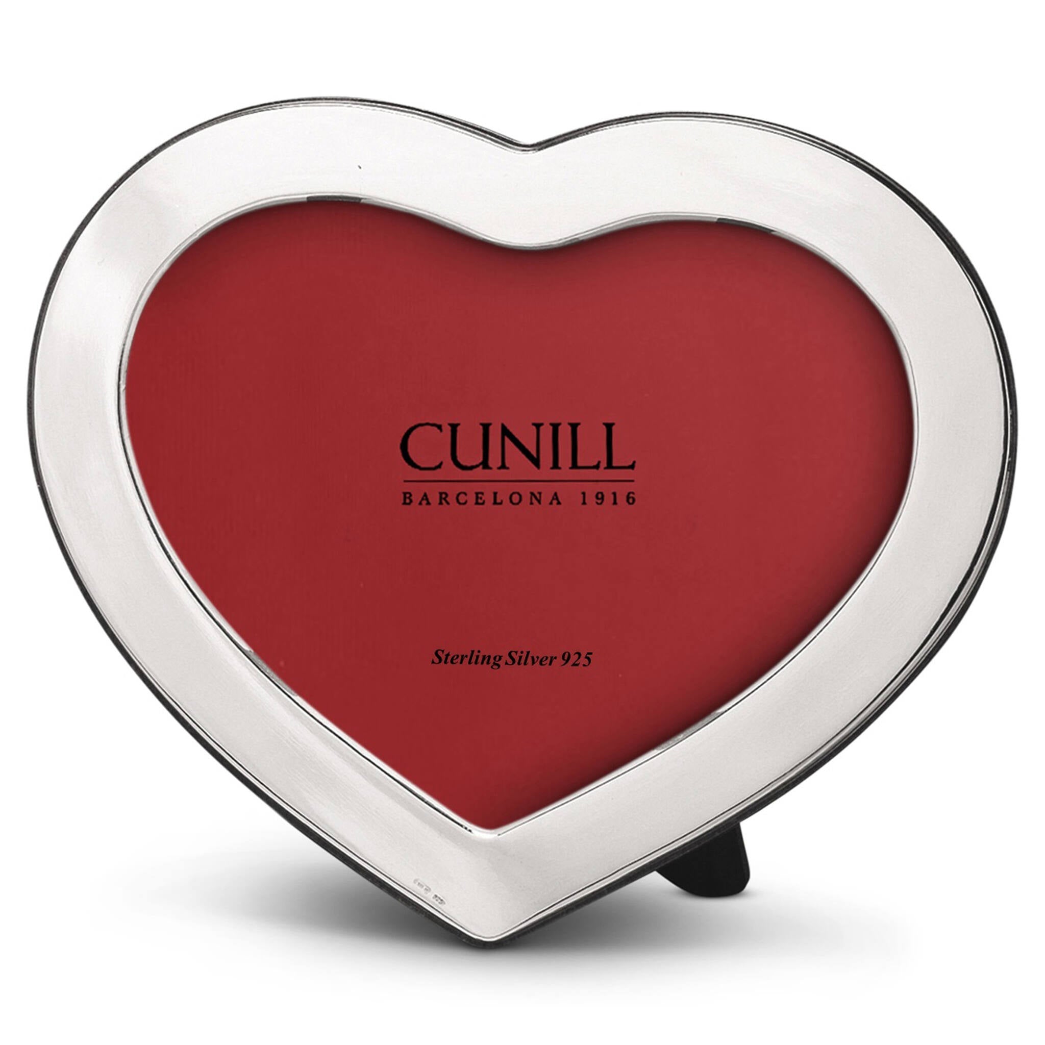 Cunill Heart Silhouette Sterling Silver 5x7 Picture Frame, sterling silver picture frame, on a white background