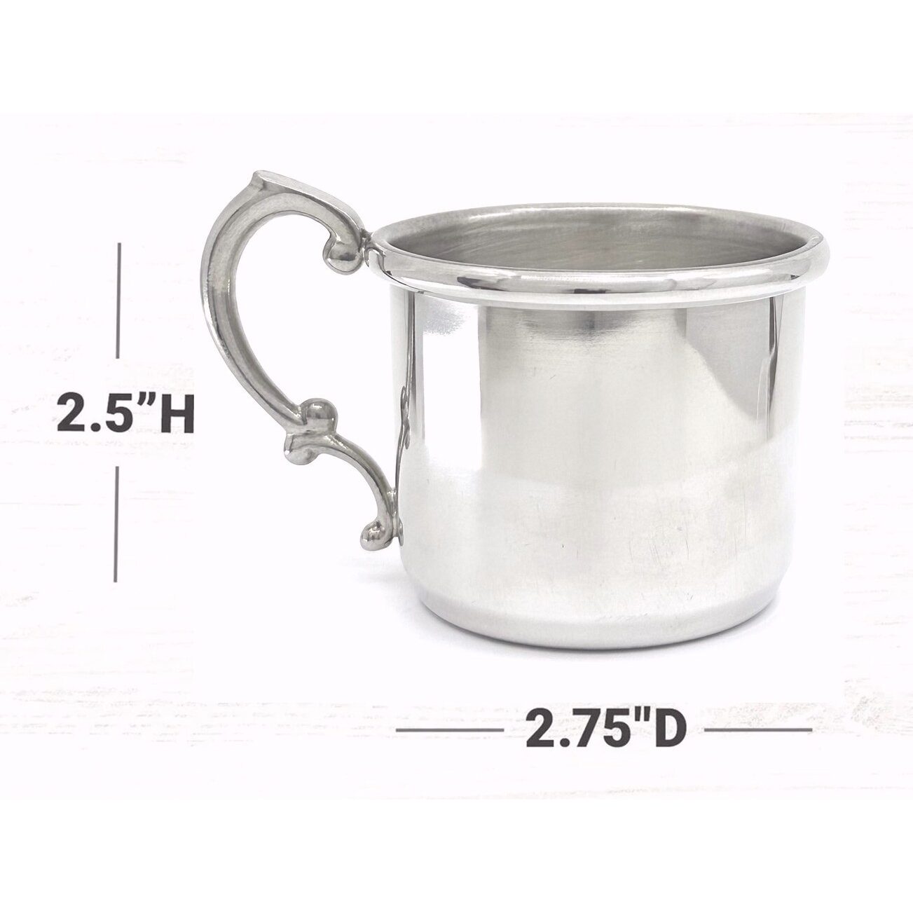 Cunill Heavy Mirror Finish Pewter Baby Cup — additional view
