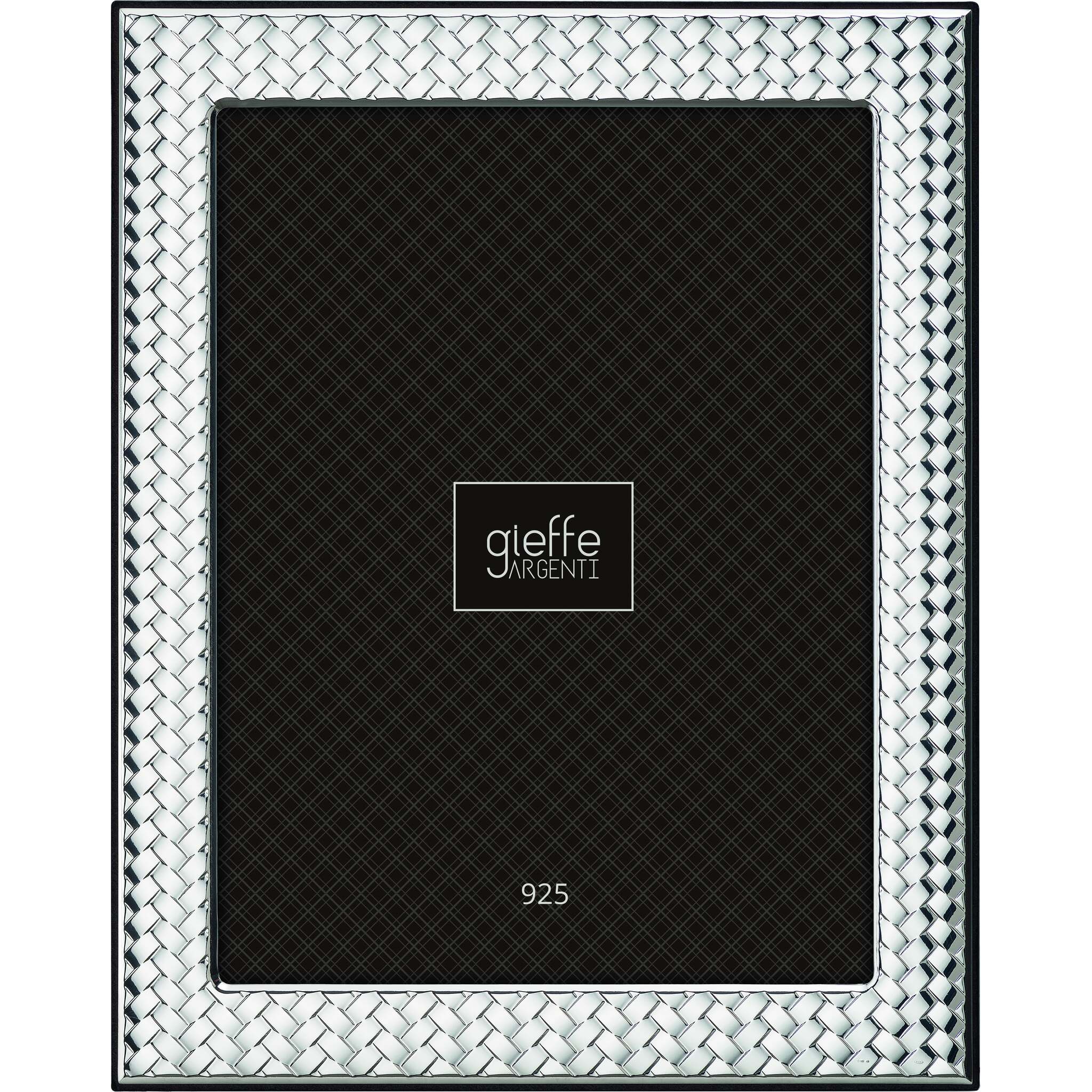 Cunill Herringbone 5x7 Sterling Silver Picture Frame, sterling silver picture frame, on a white background
