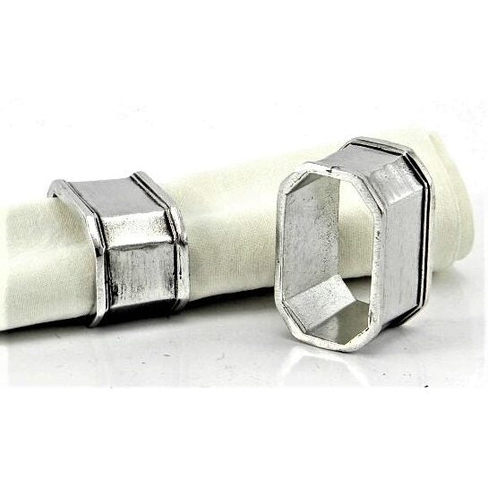 Cunill Hexagonal Pewter Personalized Napkin Rings Set of 2 — additional view