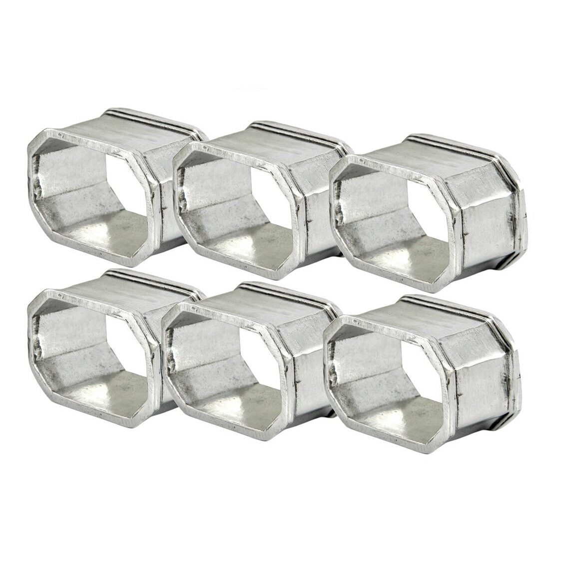 Cunill Hexagonal Pewter Personalized Napkin Rings Set of 6 — additional view