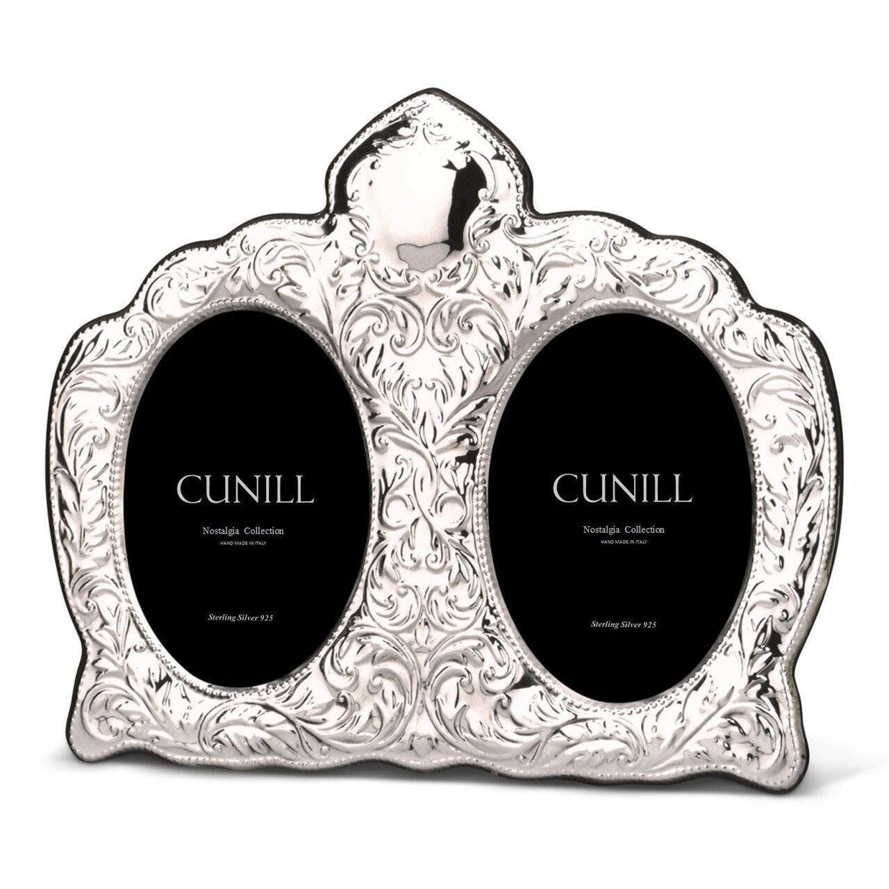 Cunill 'Imperial Double Oval' 3.5x5 Non-Tarnish Sterling Silver Picture Frame, sterling silver picture frame, on a white background