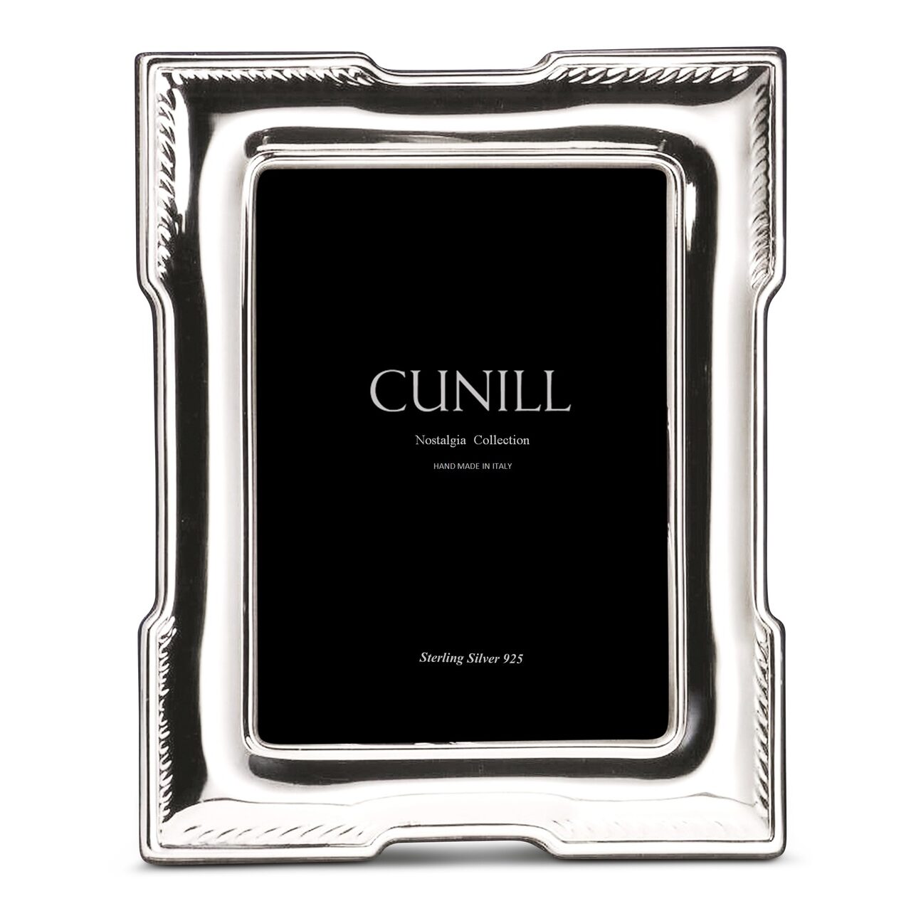 Cunill 'Jefferson' 3.5x5 Non-Tarnish Sterling Silver Picture Frame, sterling silver picture frame, on a white background