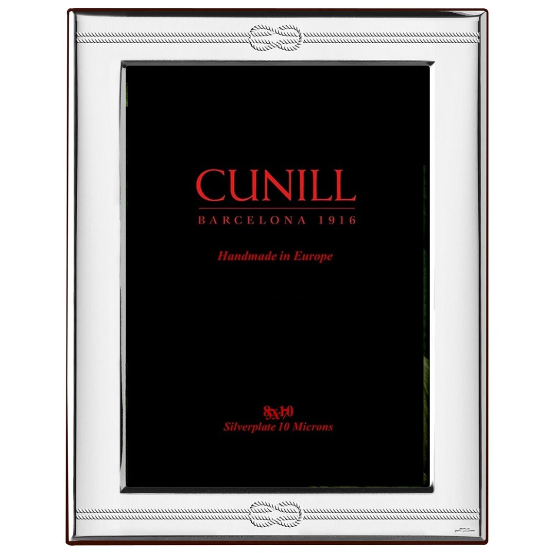 Cunill Knot Silverplated Non-Tarnish 5x7 Picture Frame, sterling silver picture frame, on a white background