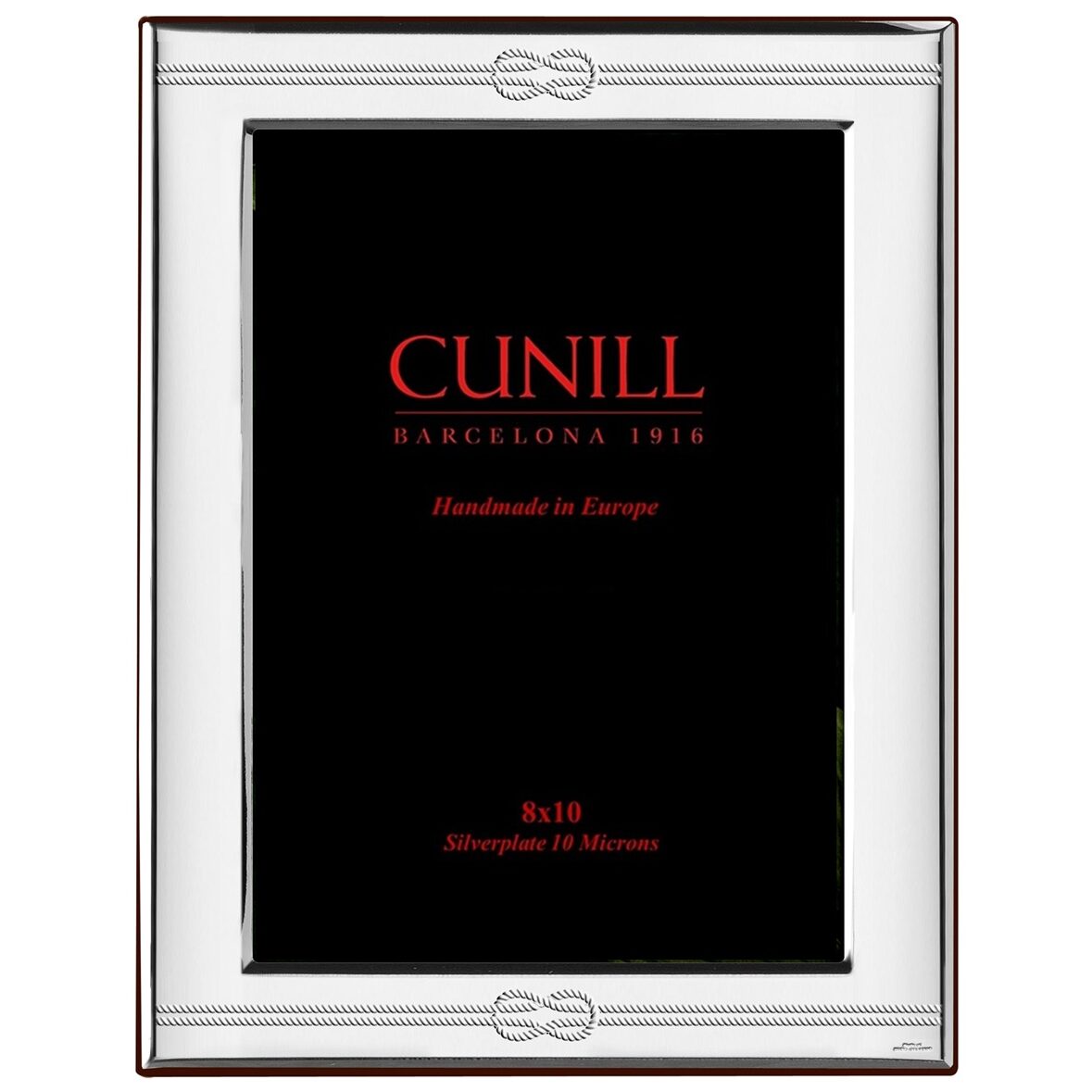 Cunill Knot Silverplated Non-Tarnish 8x10 Picture Frame, silver plated picture frame, on a white background