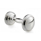 Cunill Krysaliis Silver Plated Bead Baby Rattle, silver plated baby rattle, on a white background