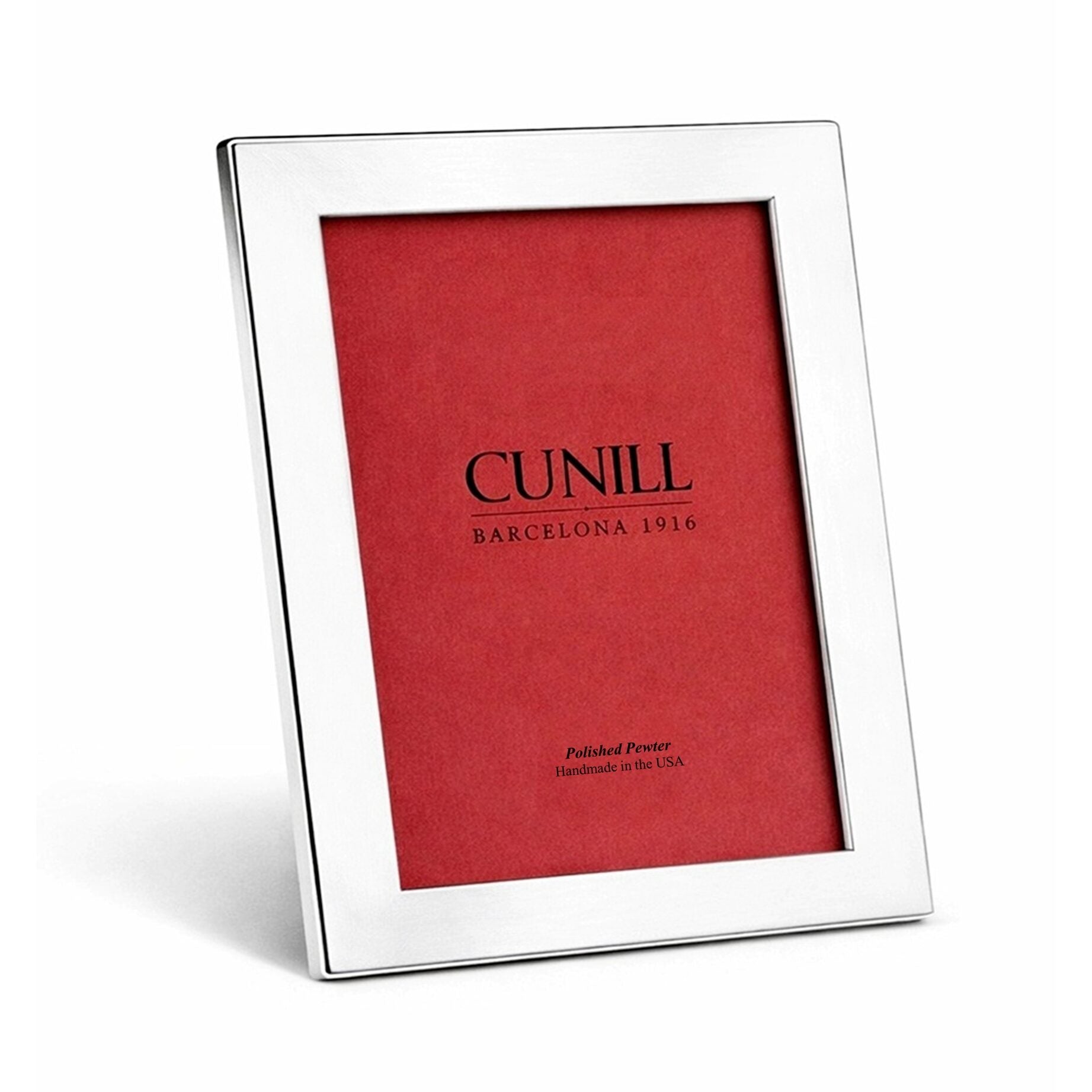 Cunill Metro Plain Polished Pewter 4x6 Picture Frame-Handmade in the USA, pewter picture frame, on a white background