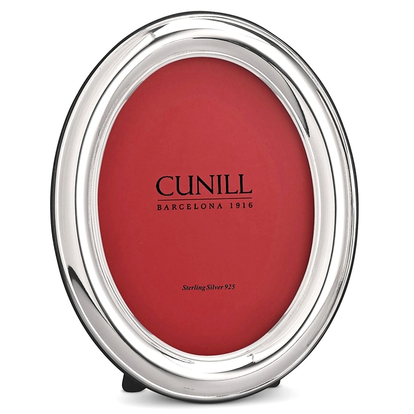 Cunill Oval Plain 4x6 Sterling Silver Picture Frame, sterling silver picture frame, on a white background
