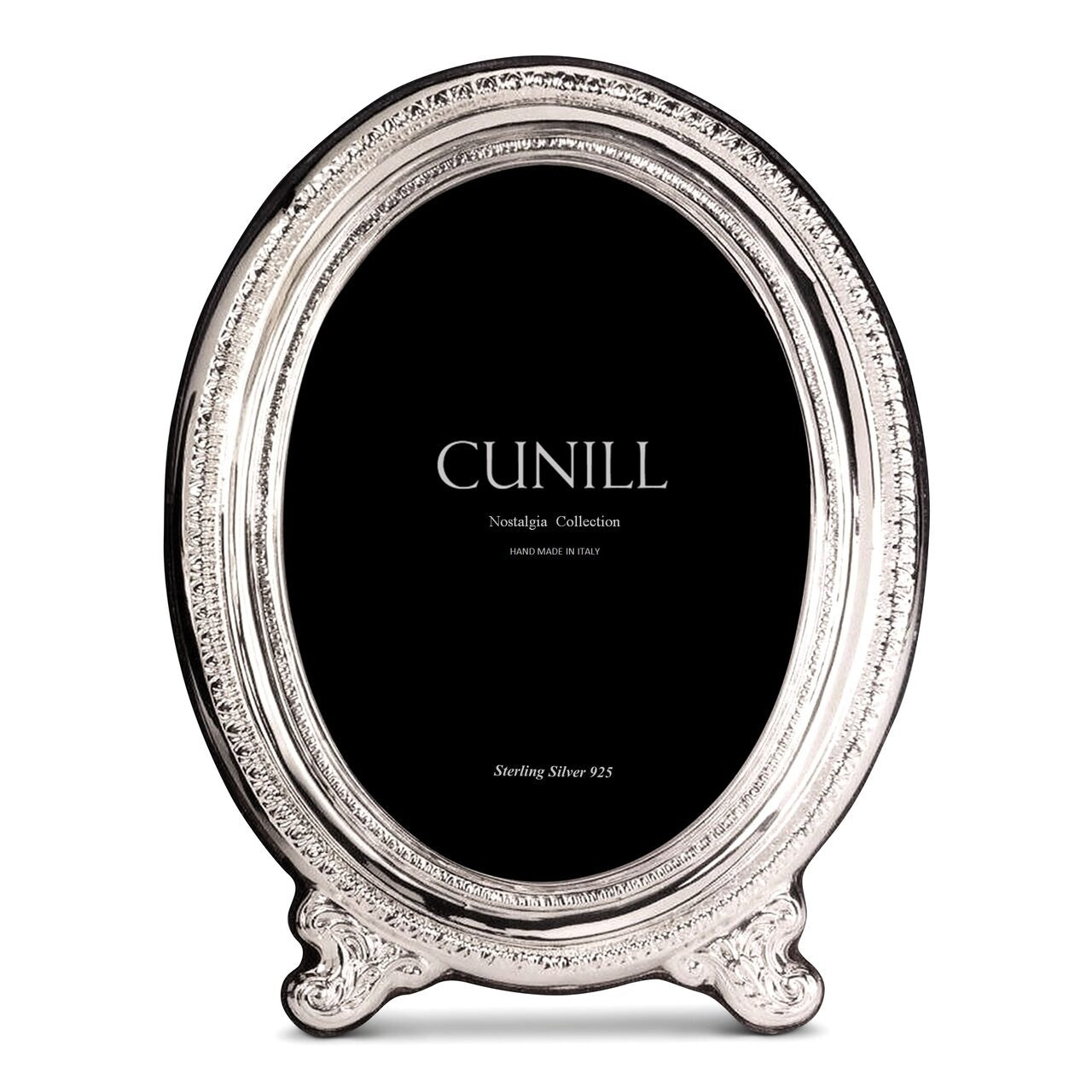 Cunill 'Ovale' 5x7 Non-Tarnish Sterling Silver Picture Frame, sterling silver picture frame, on a white background