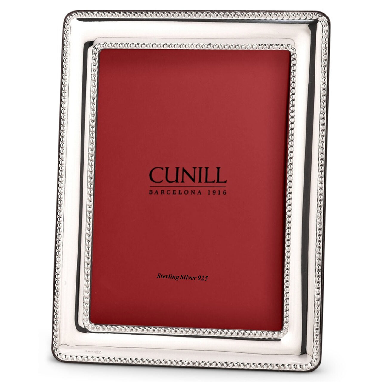 Cunill 'Palacios Pearls' 5x7 Non-Tarnish Sterling Silver Picture Frame, sterling silver picture frame, on a white background