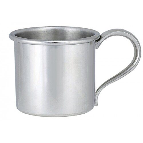 Cunill 'Pannikin' Pewter Baby Cup, pewter baby cup, on a white background