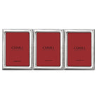 Cunill Pearls Non-Tarnish Sterling Silver Triple 5x7 Folding Frame, sterling silver picture frame, on a white background