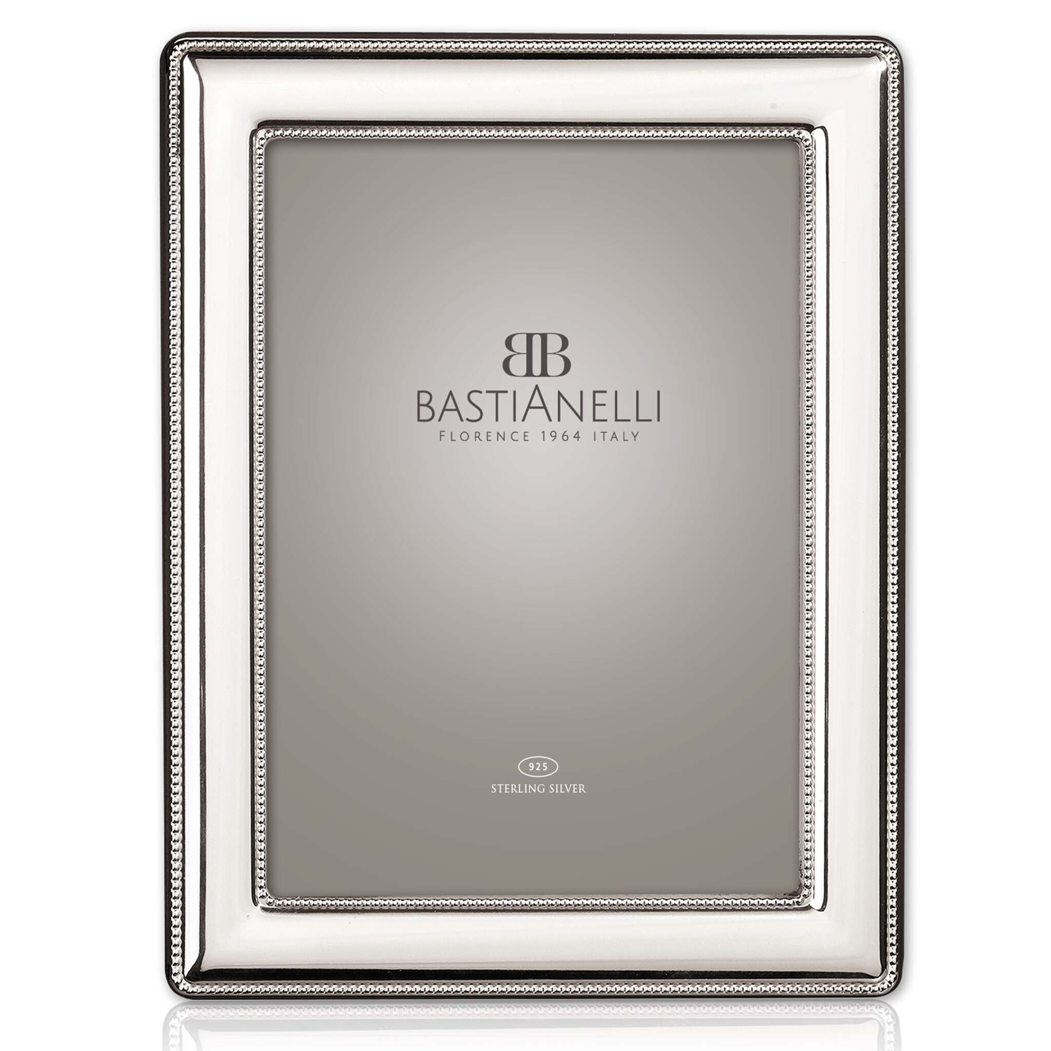 Cunill 'Perlinata' 5x7 Sterling Silver Picture Frame, sterling silver picture frame, on a white background