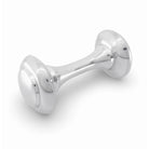 Cunill Pewter Barbell Baby Rattle, pewter baby rattle, on a white background