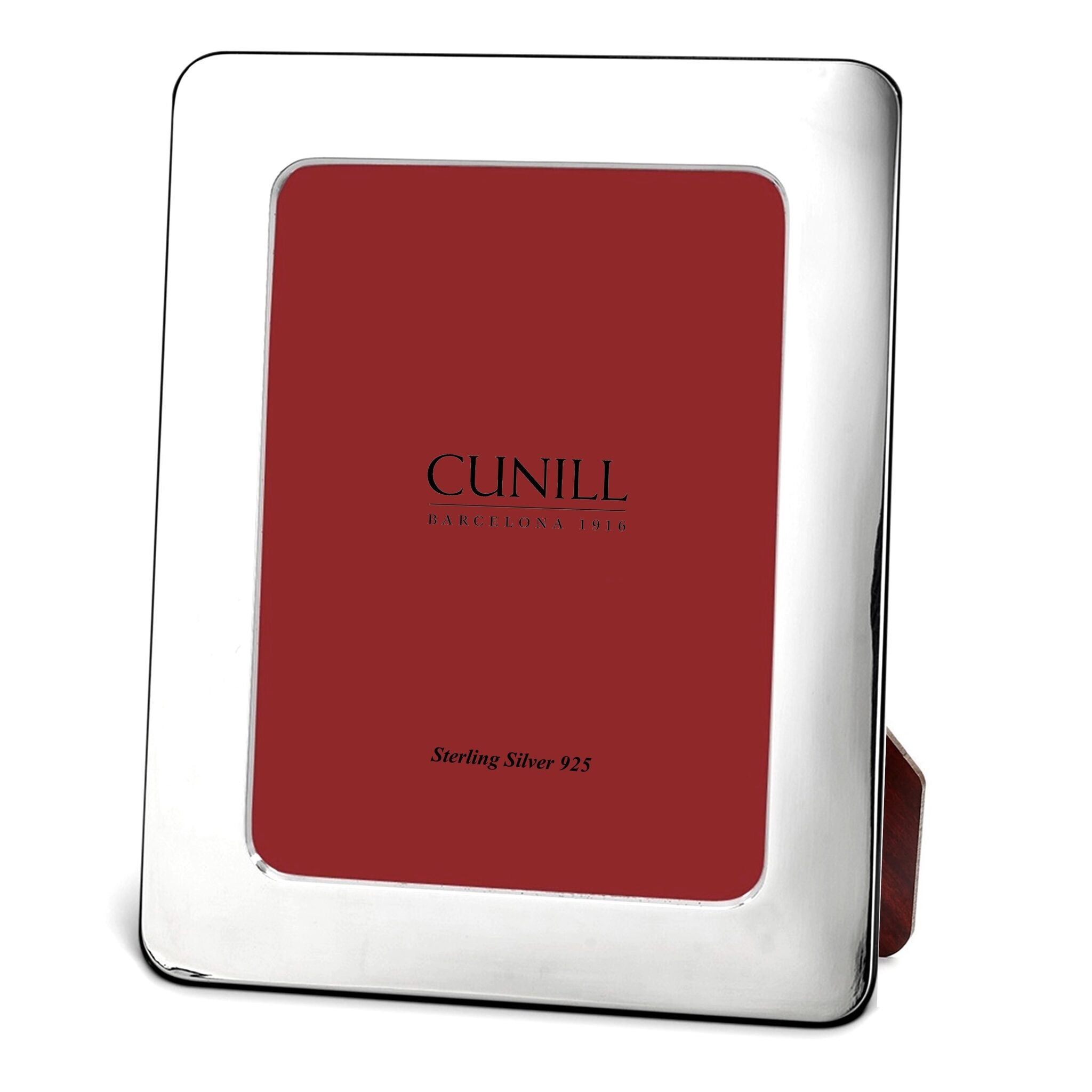Cunill 'Plain Round Corner' 5x7 Non-Tarnish Sterling Silver Picture Frame, sterling silver picture frame, on a white background
